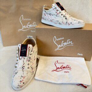 Christian Louboutin, EU 44 (US 11), White with red & black splatter